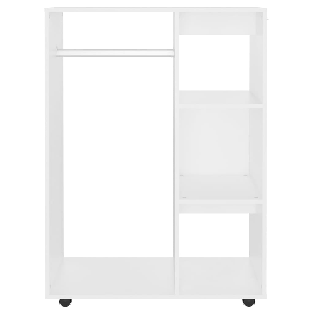 Modern Wooden Open Bedroom Wardrobe With Hanging Clothes Rail & Shelves