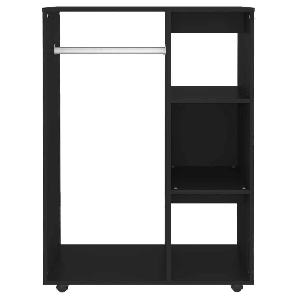Modern Wooden Open Bedroom Wardrobe With Hanging Clothes Rail & Shelves