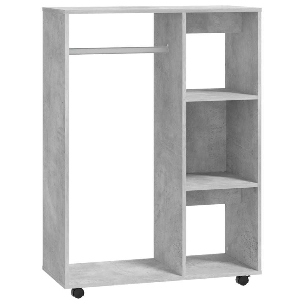 Modern Wooden Open Bedroom Wardrobe With Hanging Clothes Rail & Shelves