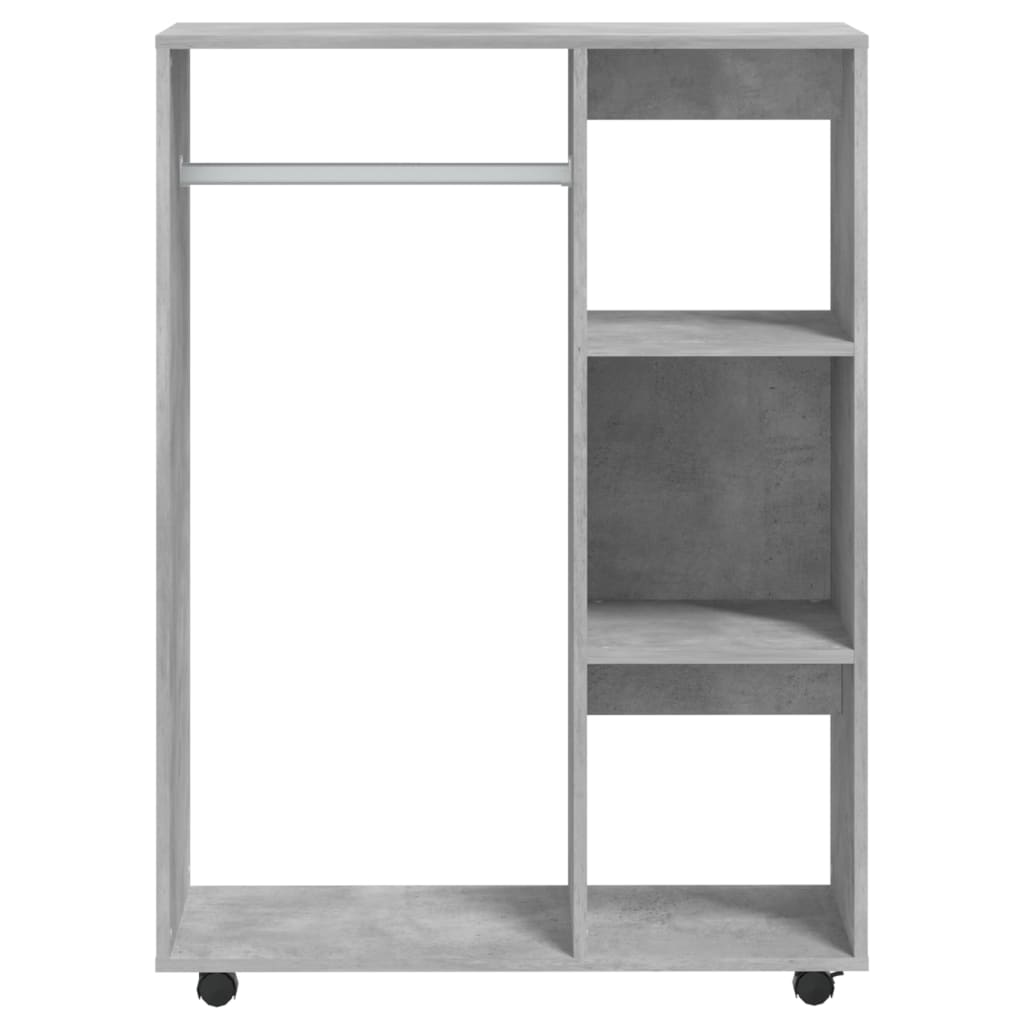 Modern Wooden Open Bedroom Wardrobe With Hanging Clothes Rail & Shelves