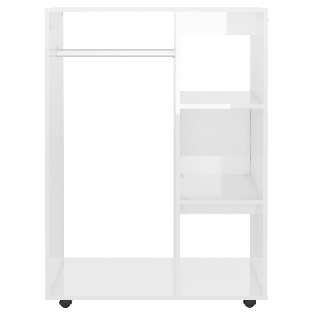 Modern Wooden Open Bedroom Wardrobe With Hanging Clothes Rail & Shelves