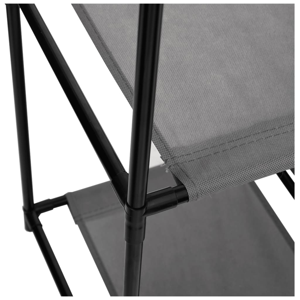 Storage Cabinet with 4 Fabric Baskets Grey 63x30x71 cm Steel