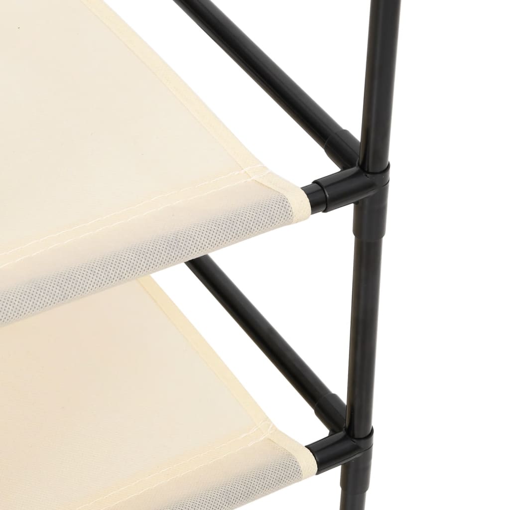 Storage Cabinet with 4 Fabric Baskets Cream 63x30x71 cm Steel
