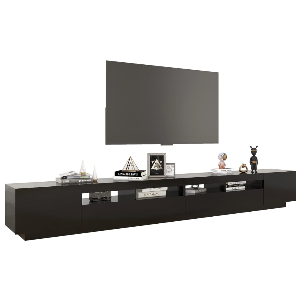 Modern Wooden Large 3 Piece 118 Inch TV Tele Stand Unit Cabinet With LED Lights