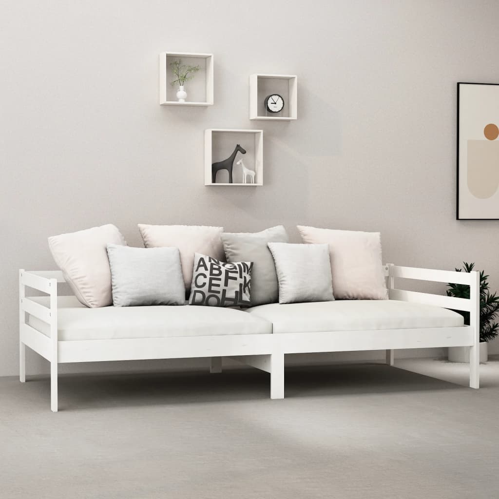 Day Bed without Mattress White Solid Wood Pine 90x200cm