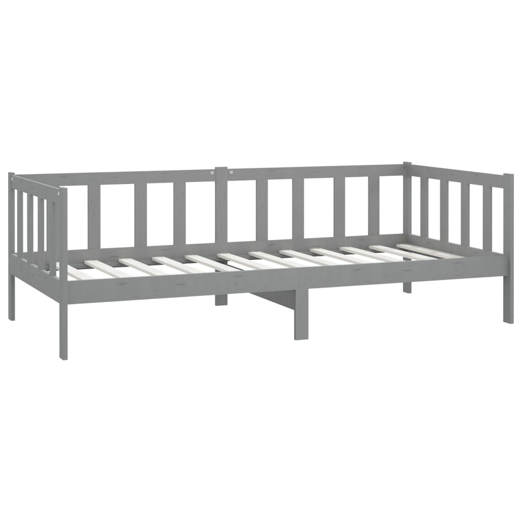 Day Bed without Mattress Grey Solid Wood Pine 90x200cm