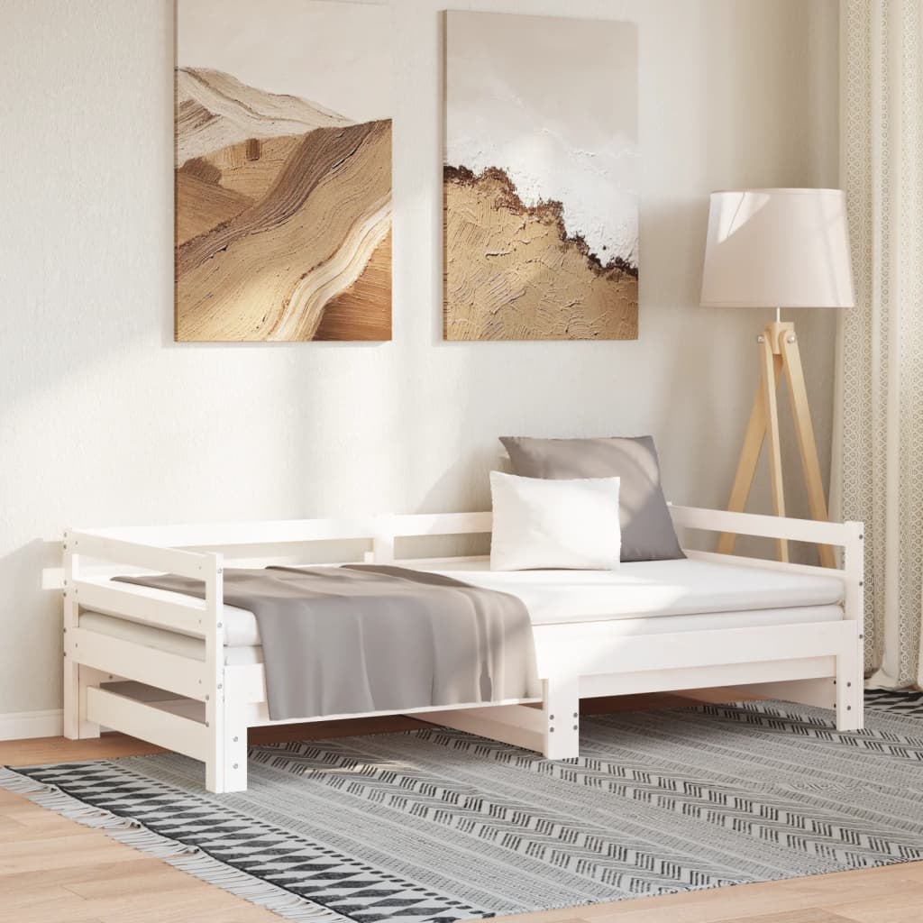 Pull-out Day Bed without Mattress White 2x(90x200)cm