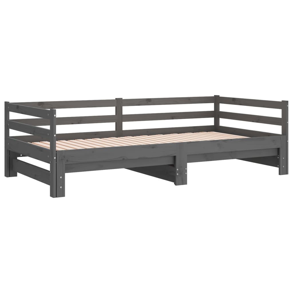 Pull-out Day Bed without Mattress Grey 2x(90x200)cm