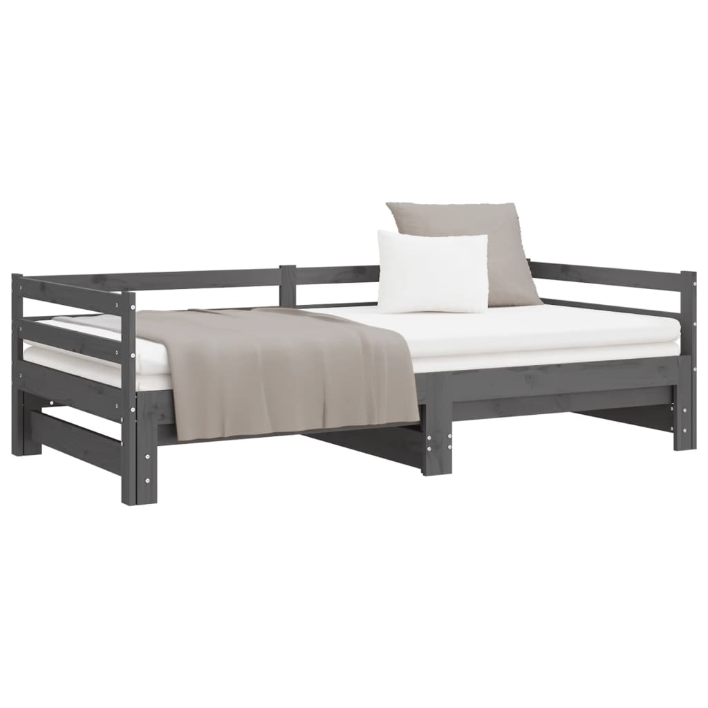 Pull-out Day Bed without Mattress Grey 2x(90x200)cm