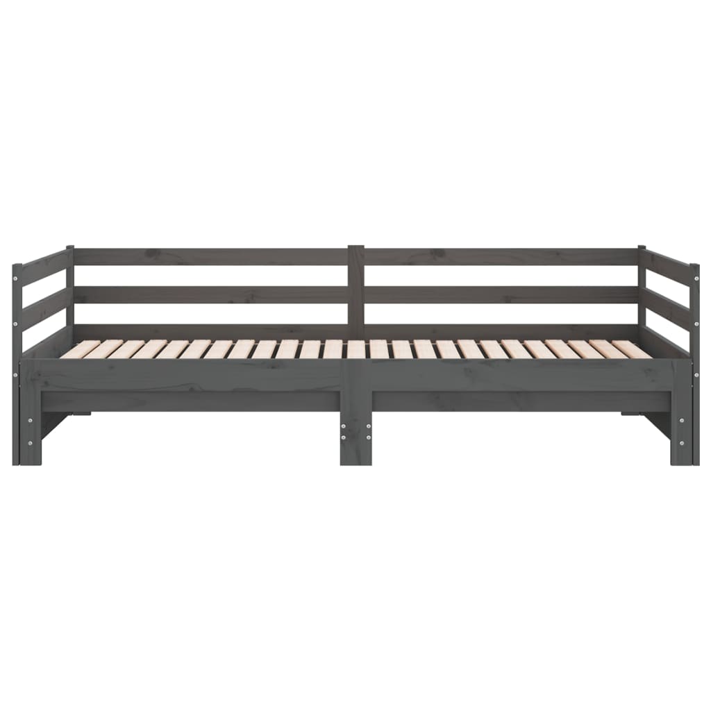 Pull-out Day Bed without Mattress Grey 2x(90x200)cm