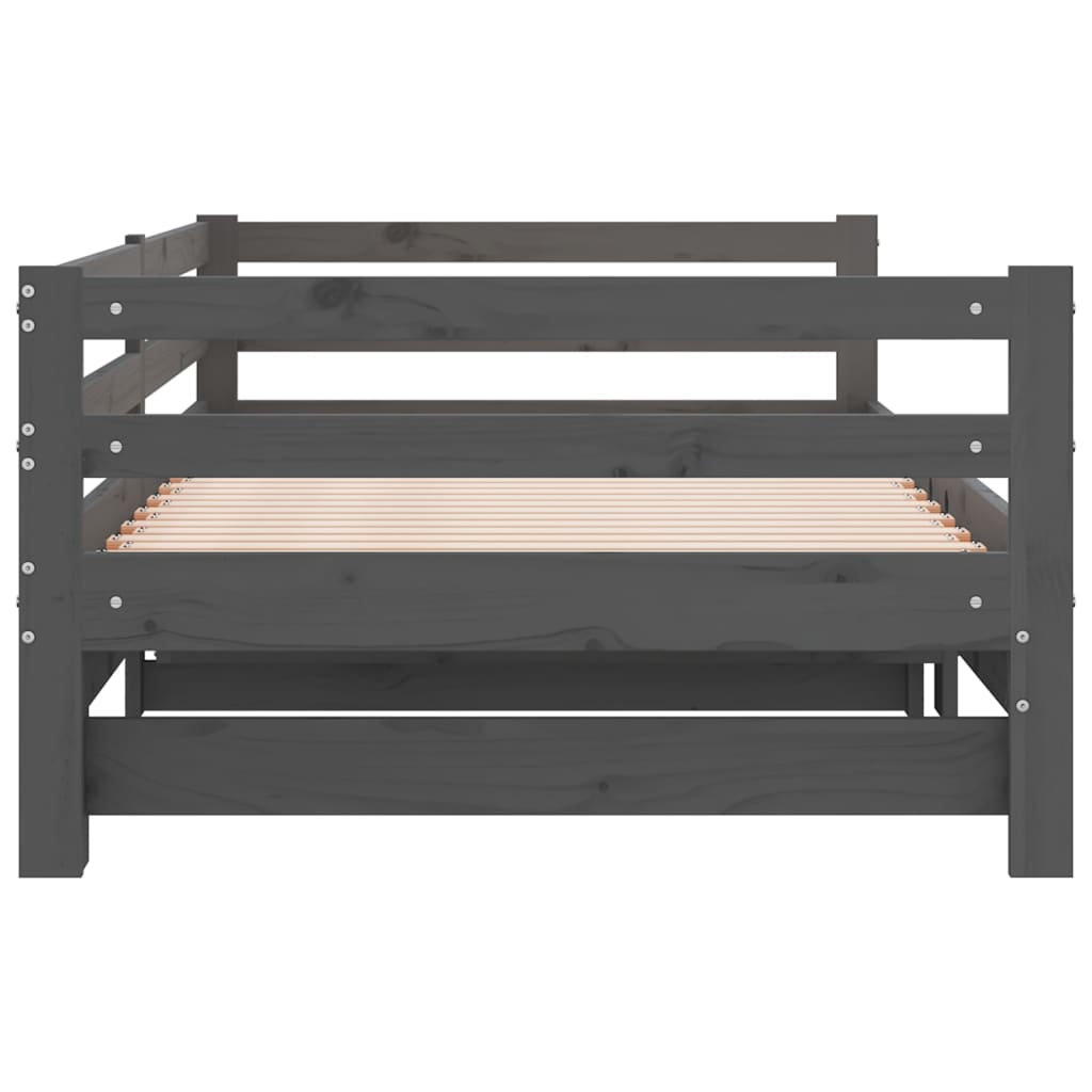 Pull-out Day Bed without Mattress Grey 2x(90x200)cm