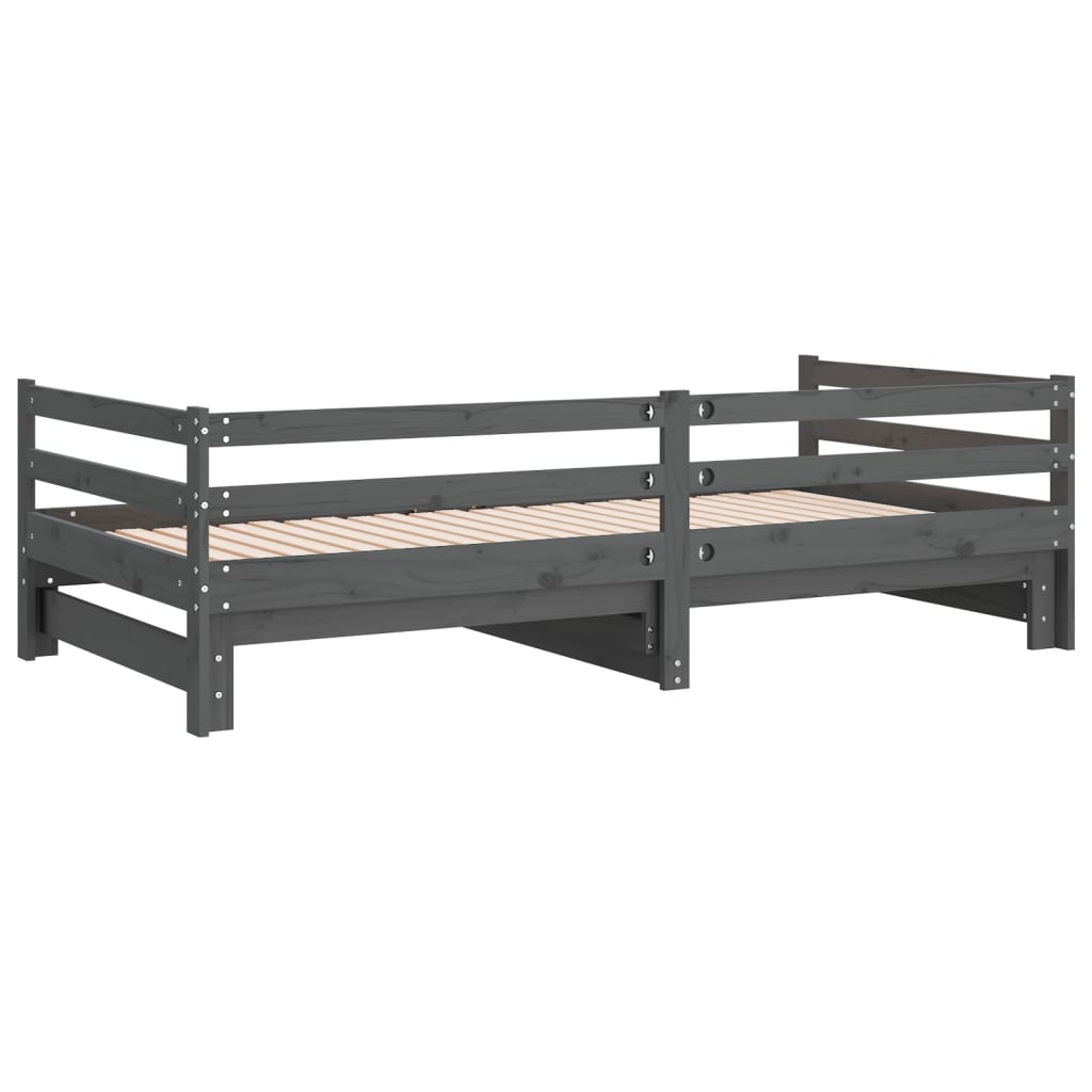 Pull-out Day Bed without Mattress Grey 2x(90x200)cm