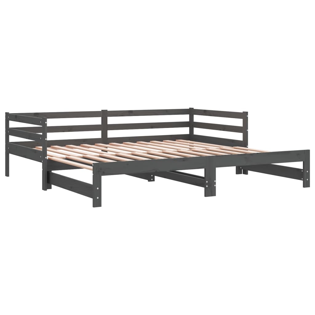 Pull-out Day Bed without Mattress Grey 2x(90x200)cm