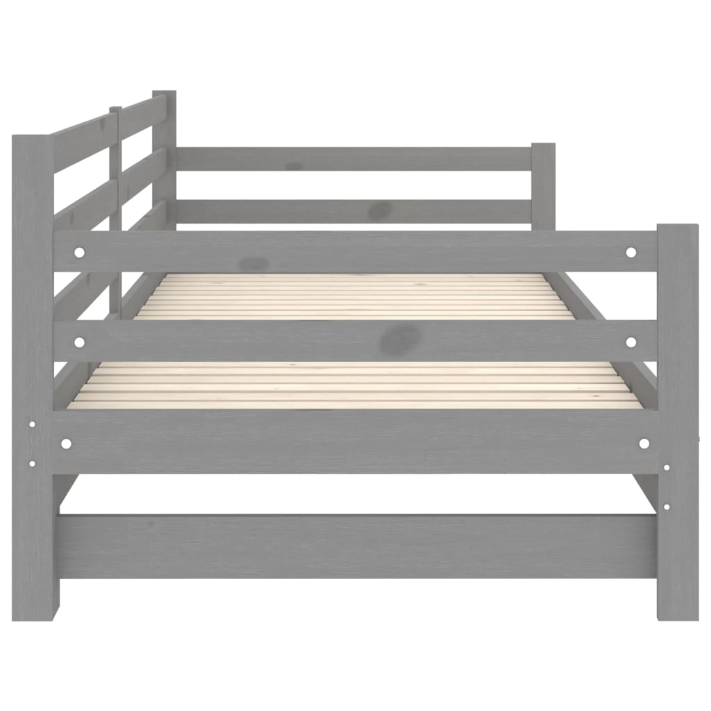 Pull-out Day Bed without Mattress Grey 2x(90x200)cm