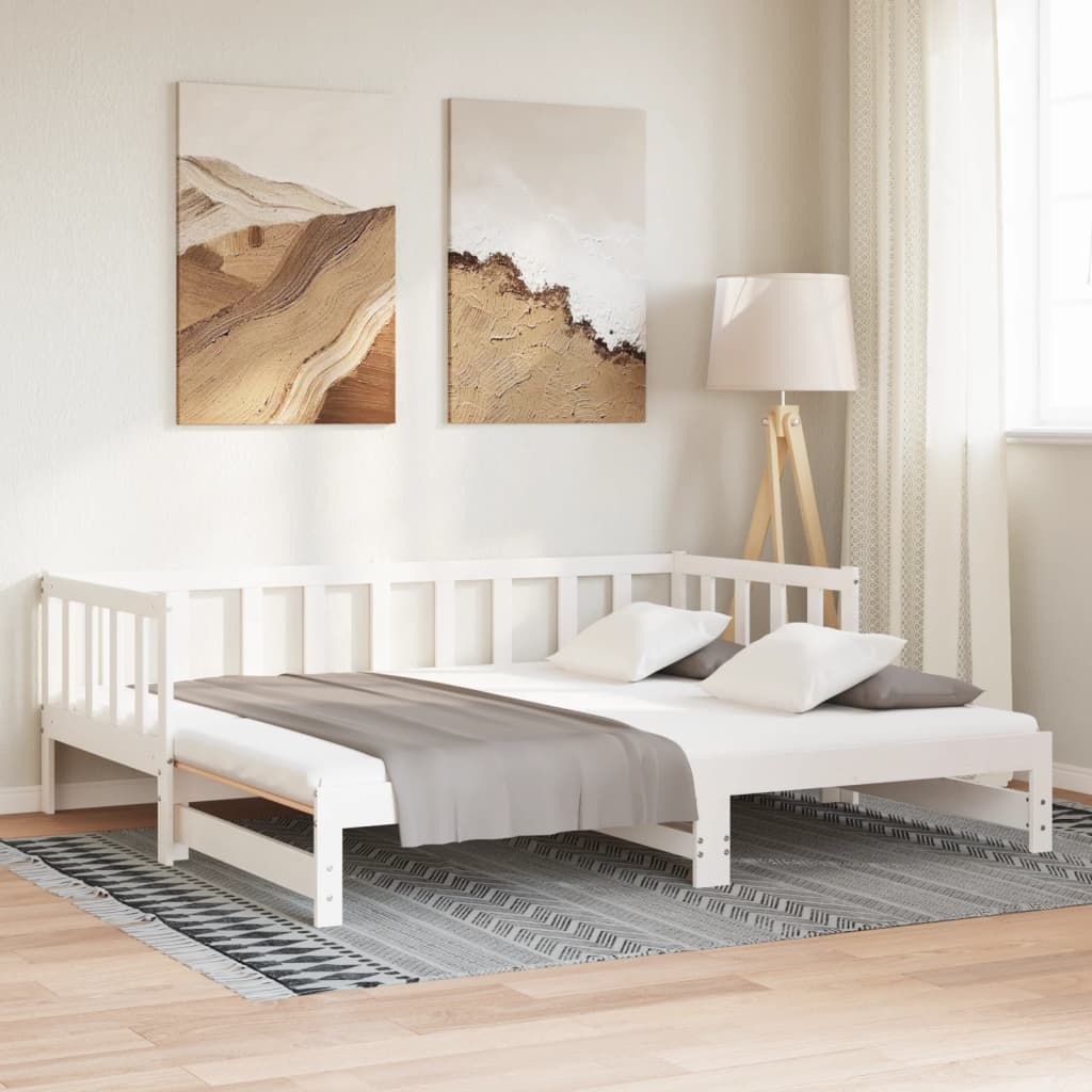 Pull-out Day Bed without Mattress White 2x(90x200)cm