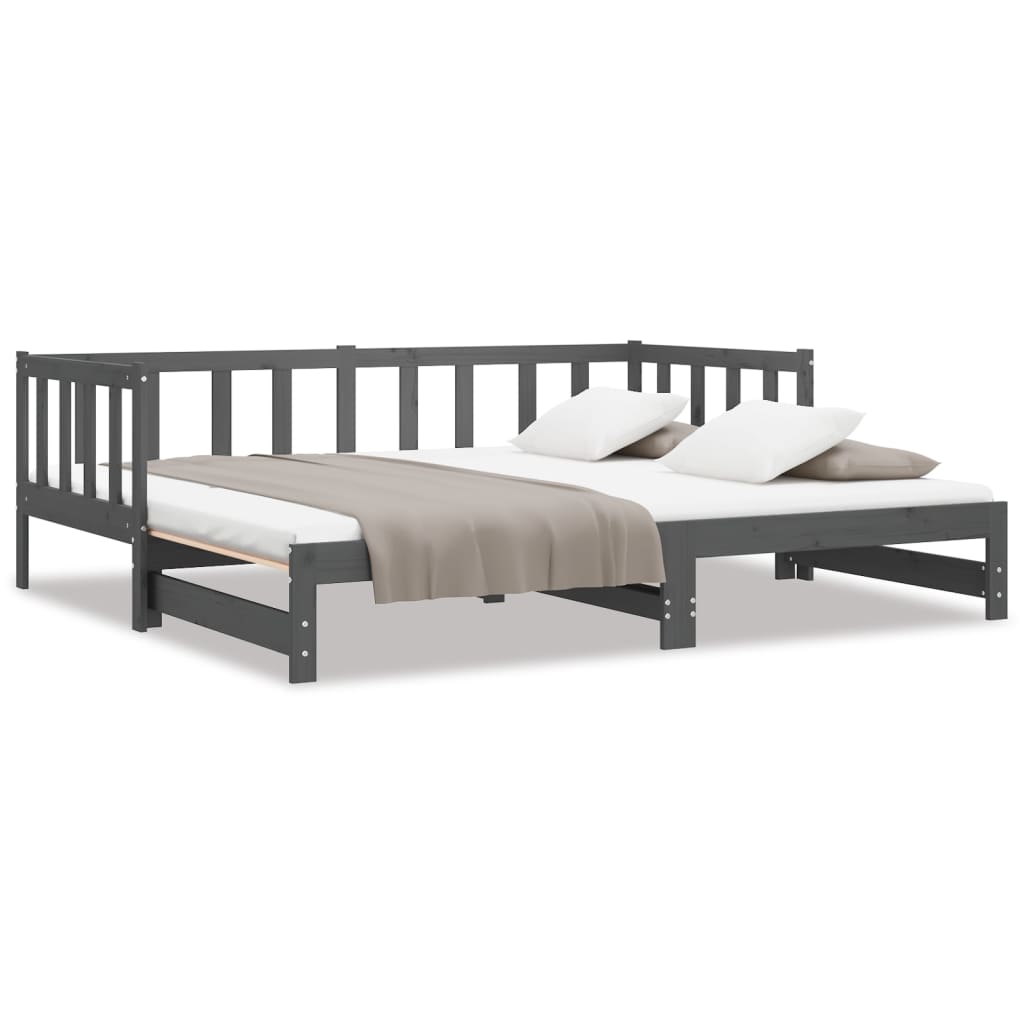 Pull-out Day Bed without Mattress Grey 2x(90x200)cm