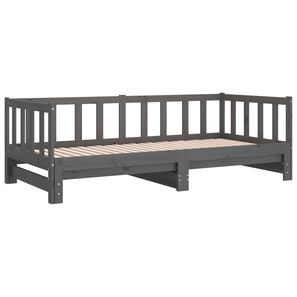 Pull-out Day Bed without Mattress Grey 2x(90x200)cm