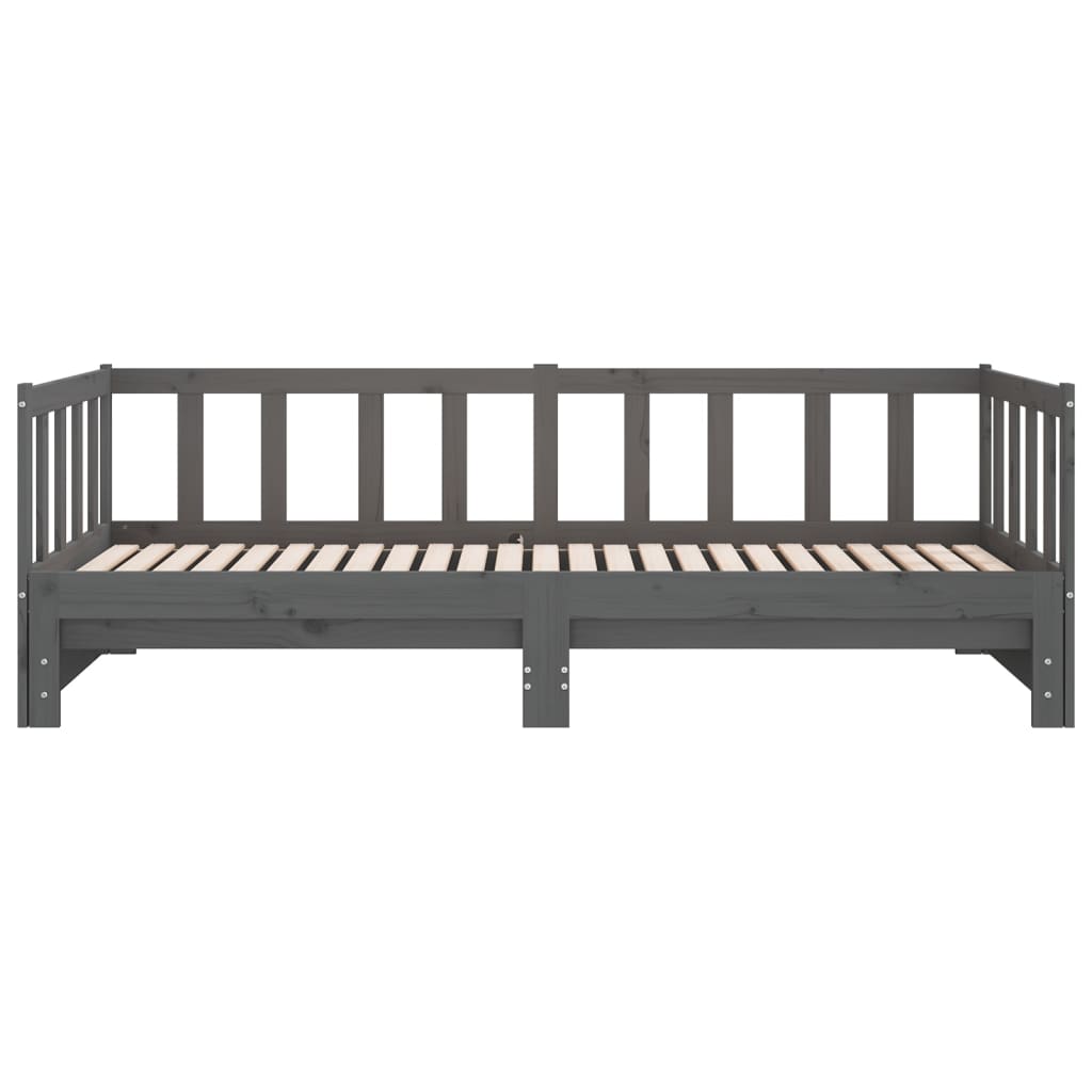 Pull-out Day Bed without Mattress Grey 2x(90x200)cm