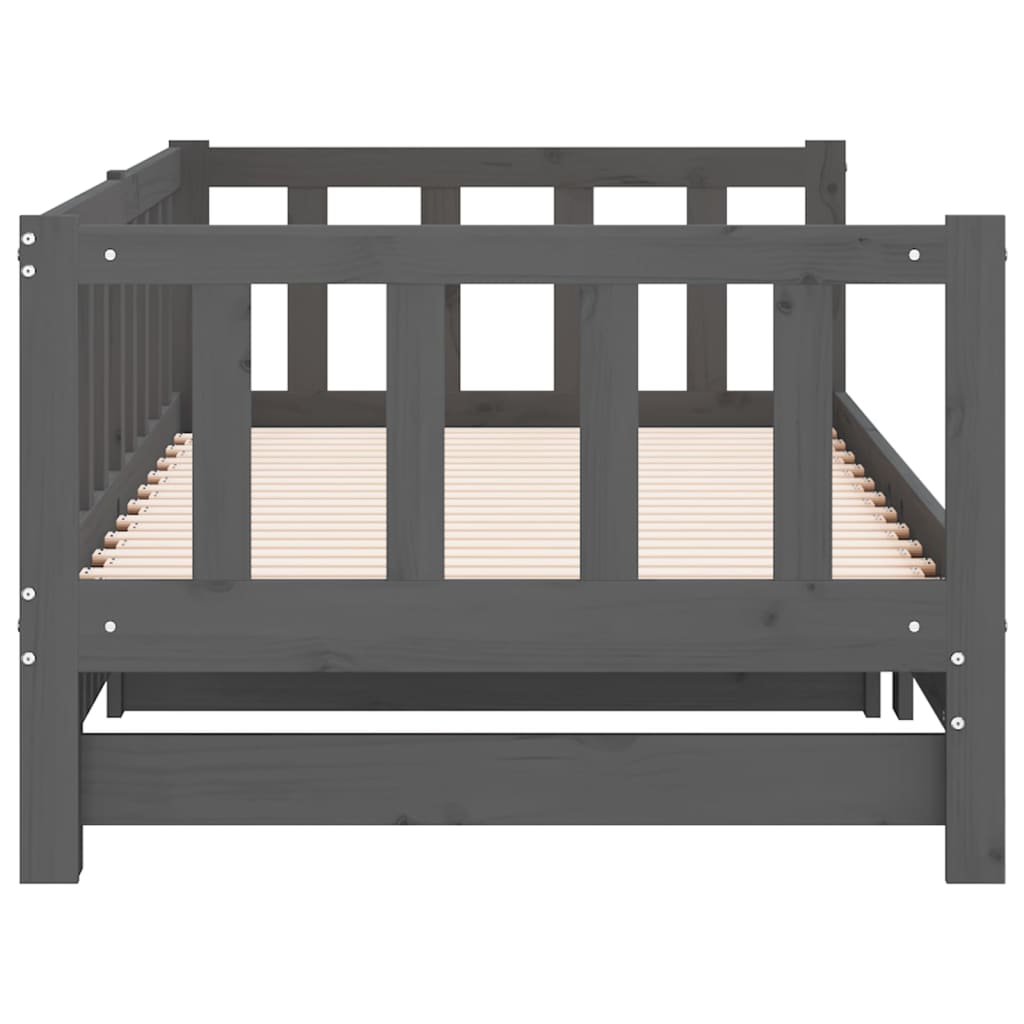 Pull-out Day Bed without Mattress Grey 2x(90x200)cm