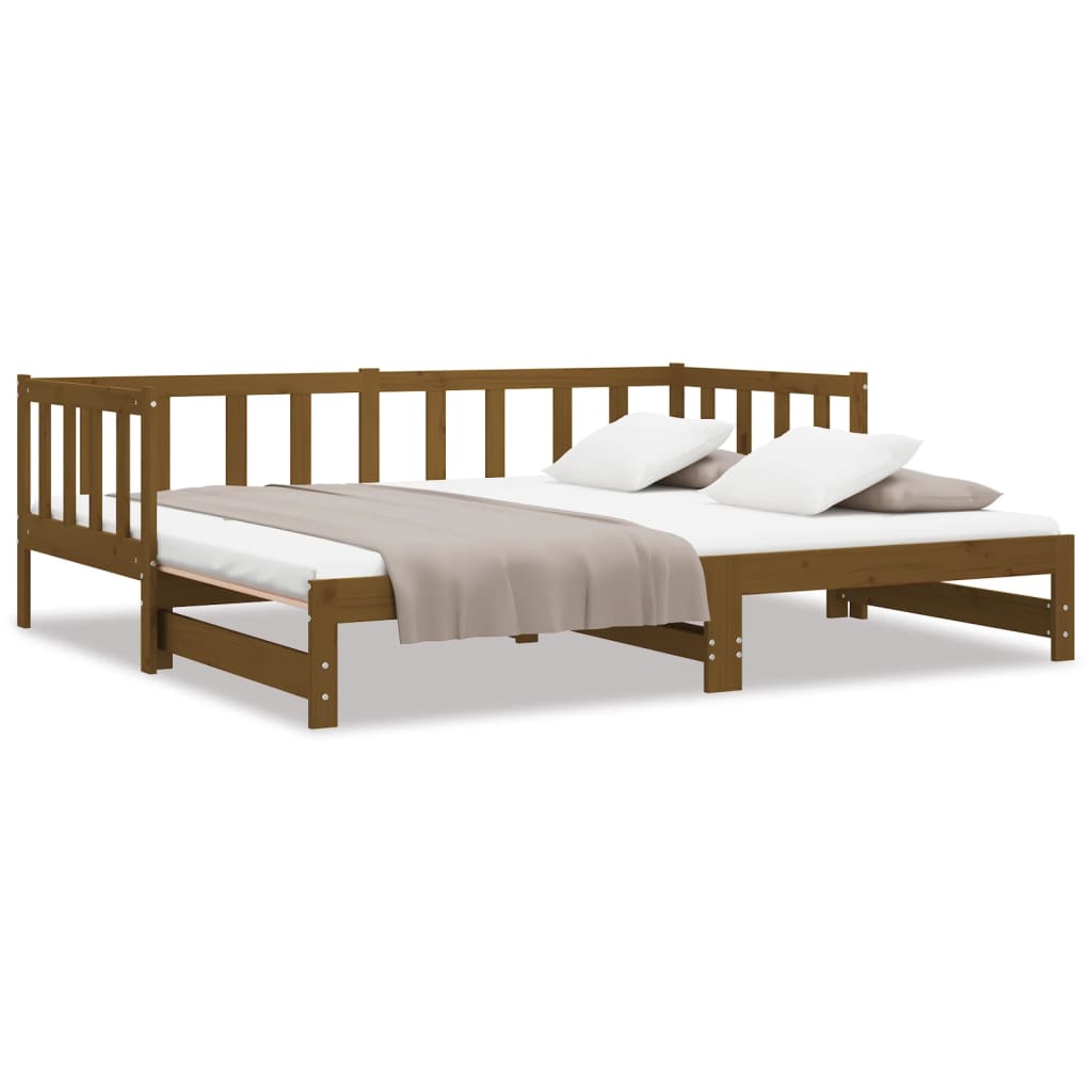 Pull-out Day Bed without Mattress Honey Brown 2x(90x200)cm