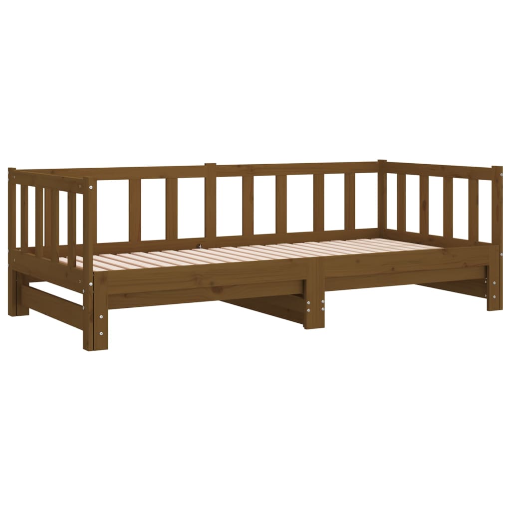 Pull-out Day Bed without Mattress Honey Brown 2x(90x200)cm