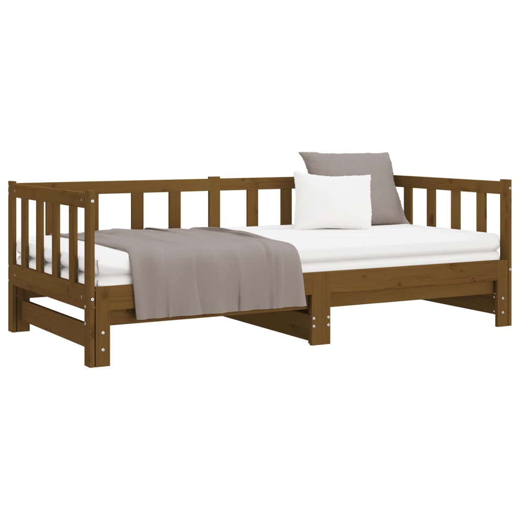 Pull-out Day Bed without Mattress Honey Brown 2x(90x200)cm