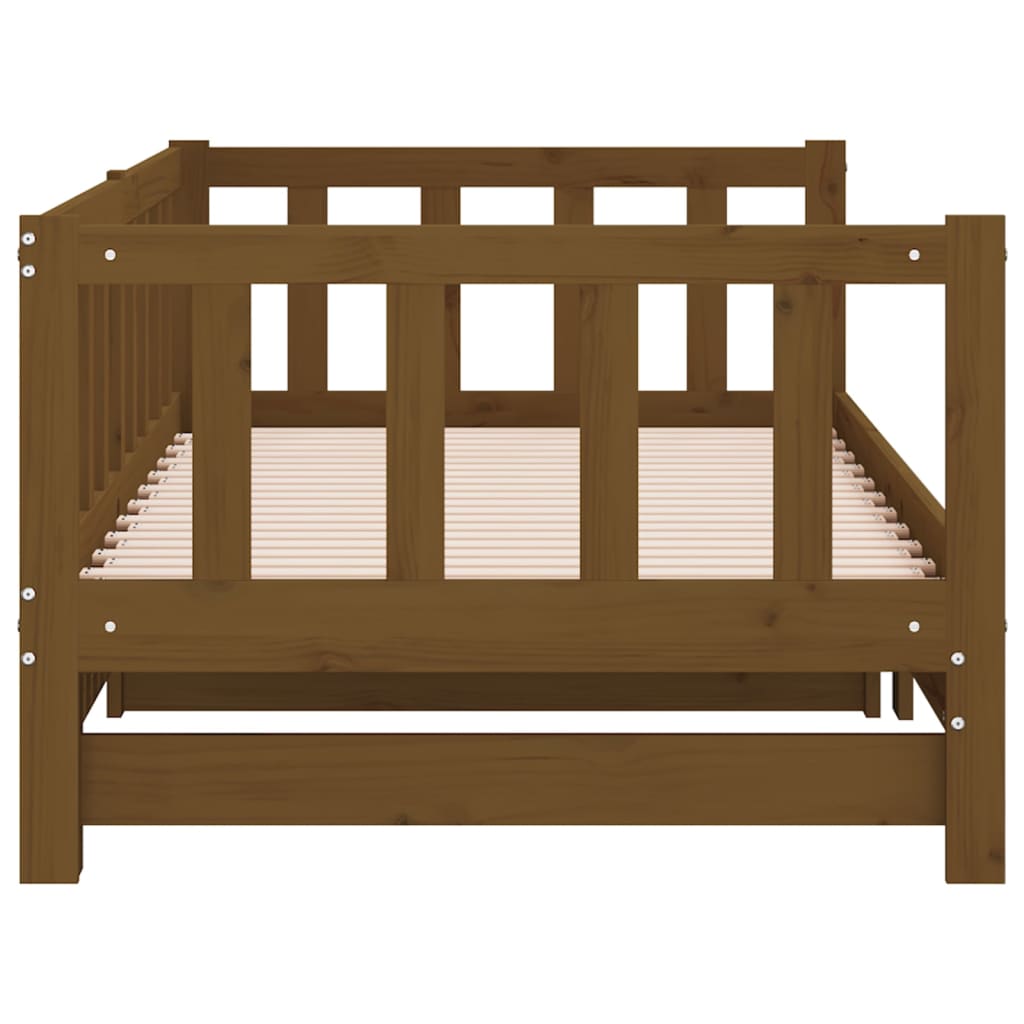 Pull-out Day Bed without Mattress Honey Brown 2x(90x200)cm