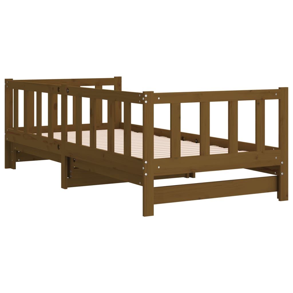 Pull-out Day Bed without Mattress Honey Brown 2x(90x200)cm