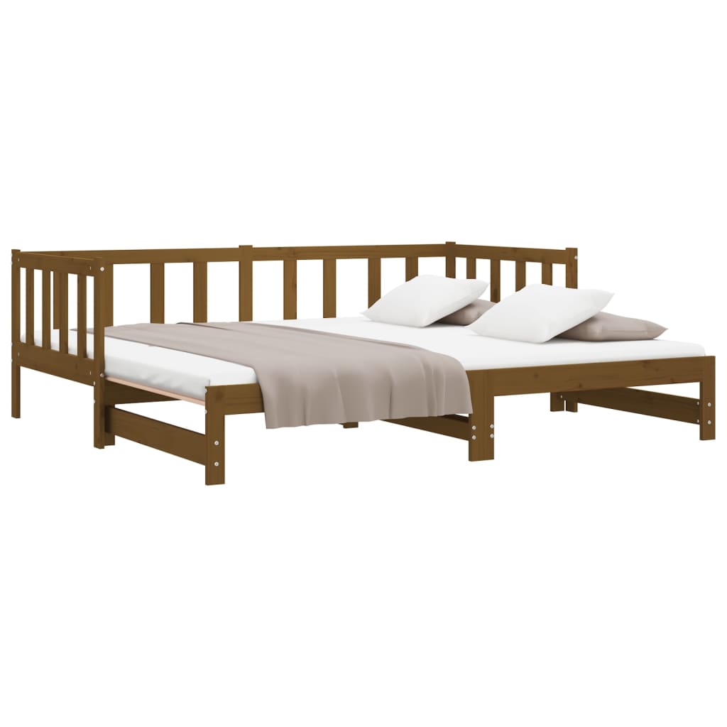 Pull-out Day Bed without Mattress Honey Brown 2x(90x200)cm