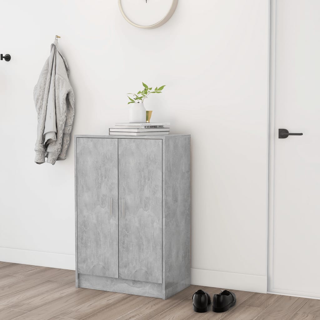 Shoe Cabinet Concrete Grey 60x35x92 cm Engineered Wood