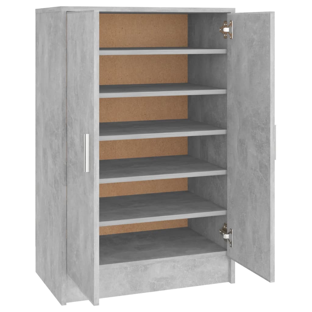 Shoe Cabinet Concrete Grey 60x35x92 cm Engineered Wood