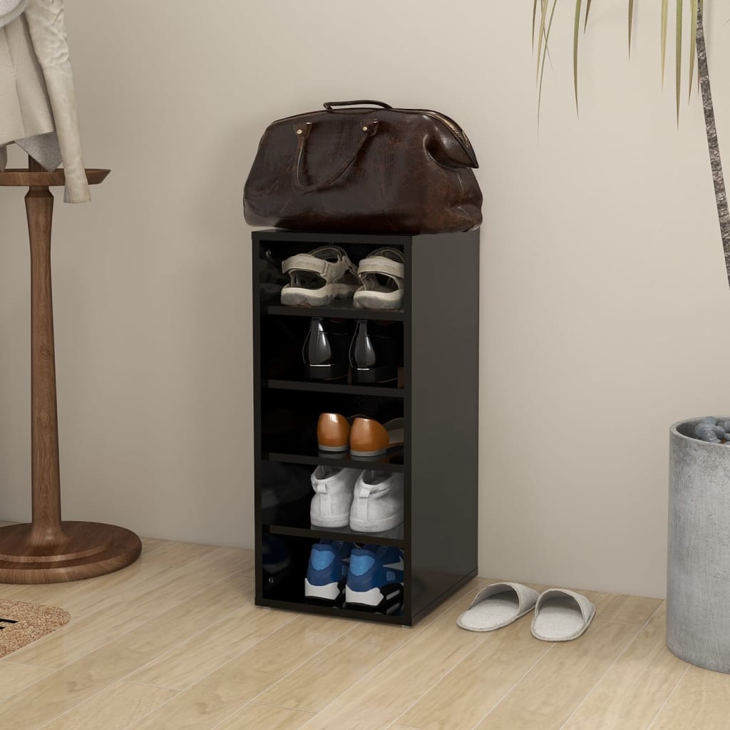 Shoe Cabinet Black 31.5x35x70 cm Engineered Wood
