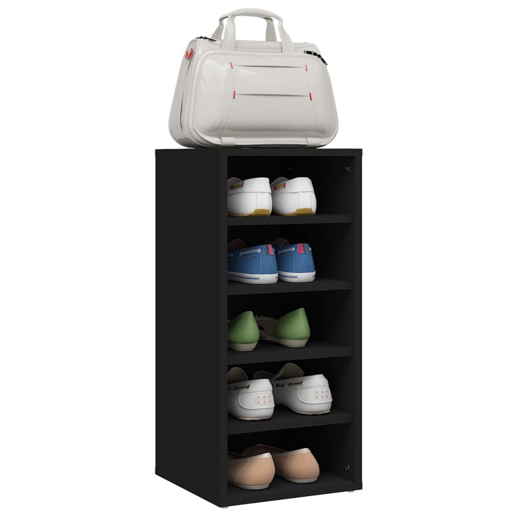 Shoe Cabinet Black 31.5x35x70 cm Engineered Wood