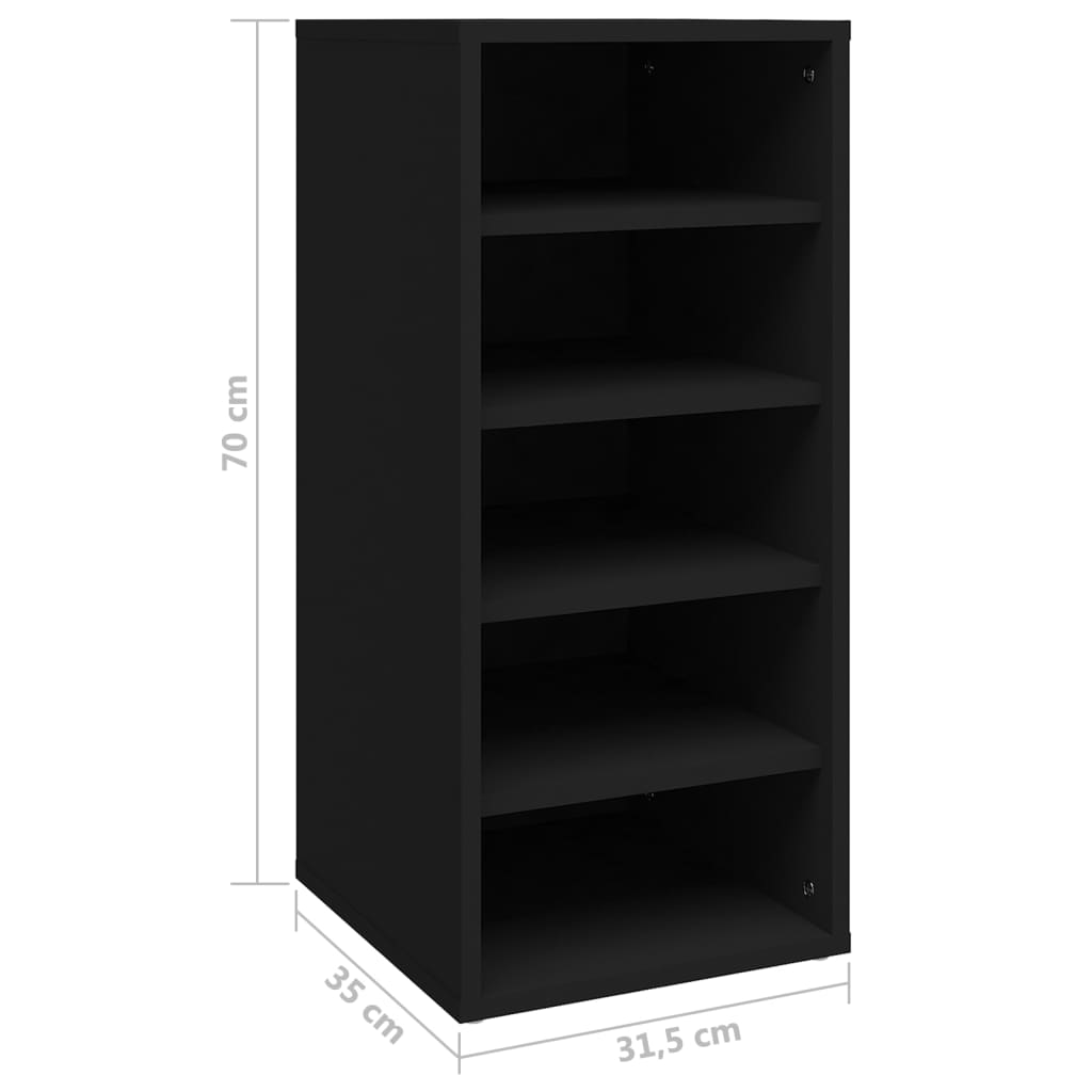 Shoe Cabinet Black 31.5x35x70 cm Engineered Wood