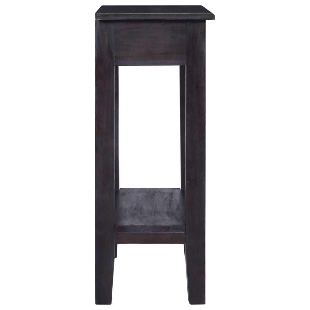 Console Table with Drawer Black 60x30x75 cm Solid Wood Mahogany