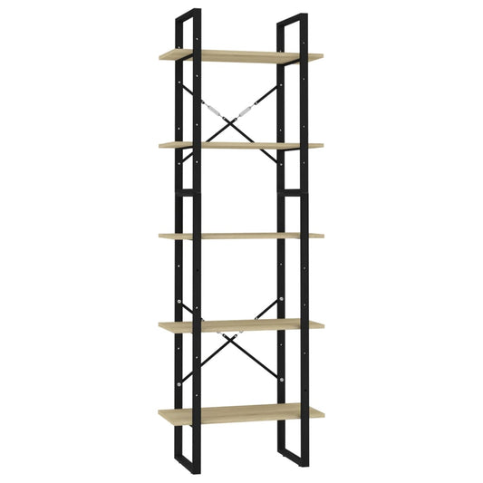 5-Tier Book Cabinet Sonoma Oak 60x30x175 cm Engineered Wood
