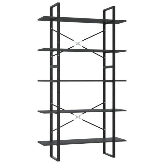 5-Tier Book Cabinet Grey 100x30x175 cm Engineered Wood