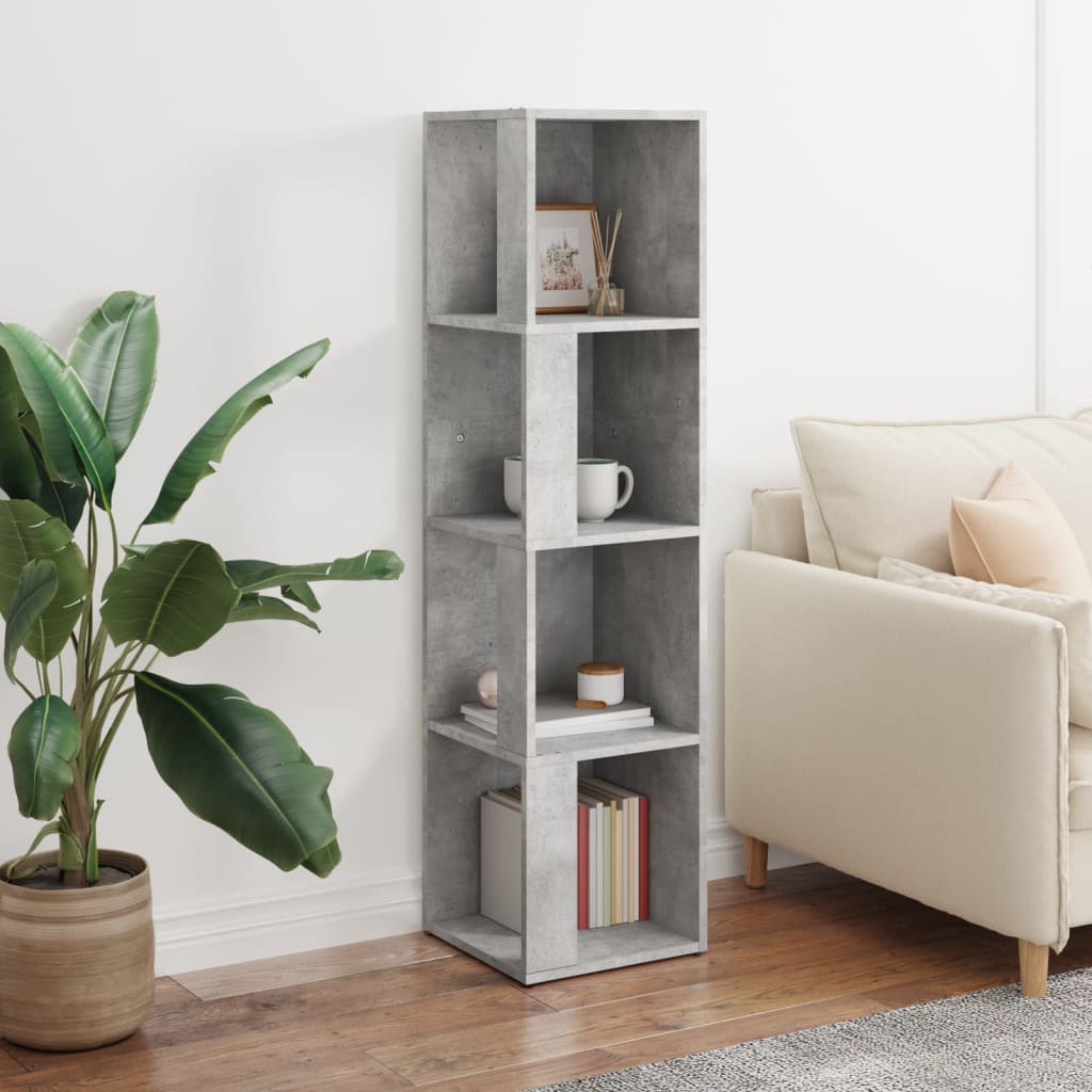 Corner Cabinet Concrete Grey 33x33x132 cm Engineered Wood