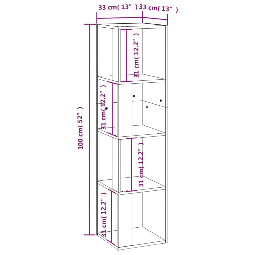 Corner Cabinet Concrete Grey 33x33x132 cm Engineered Wood