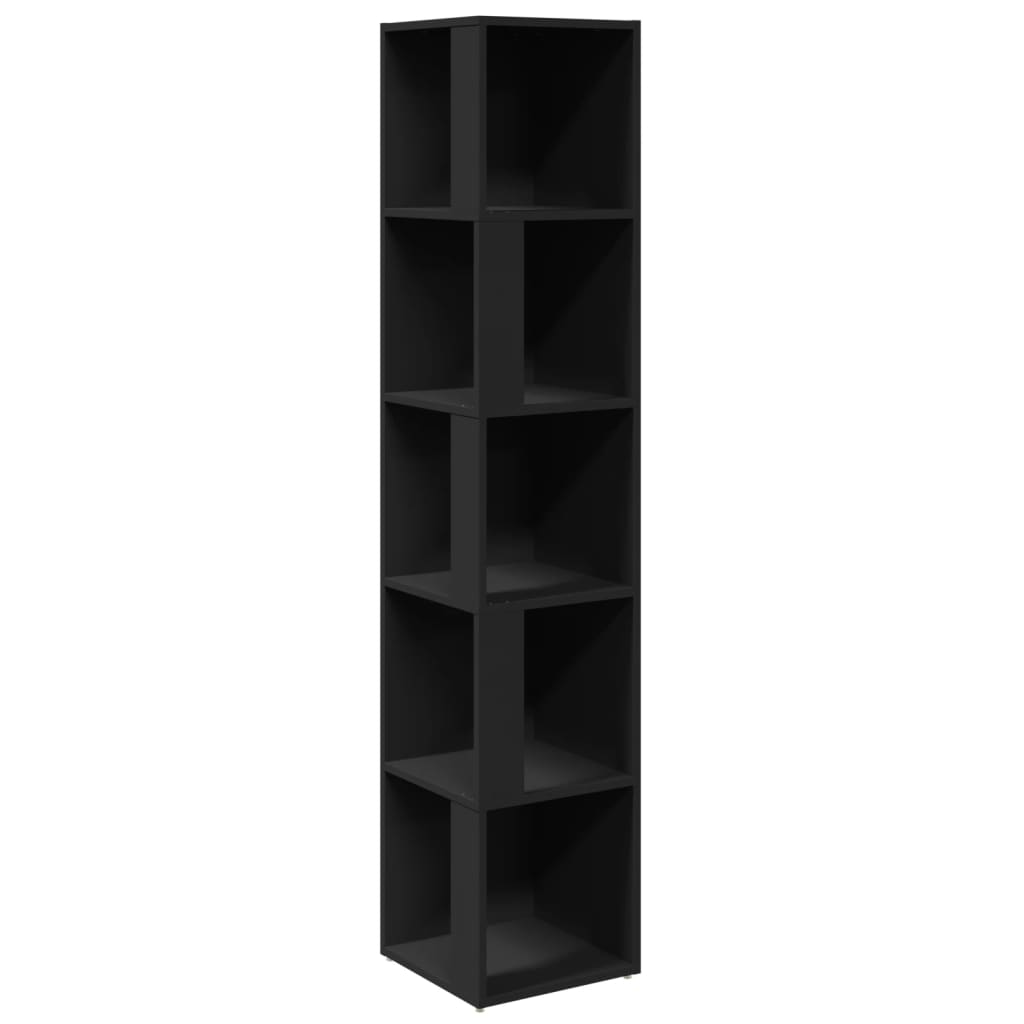 Modern Wooden 5-Tier Corner Bookcase Book Storage Cabinet Wood Shelving