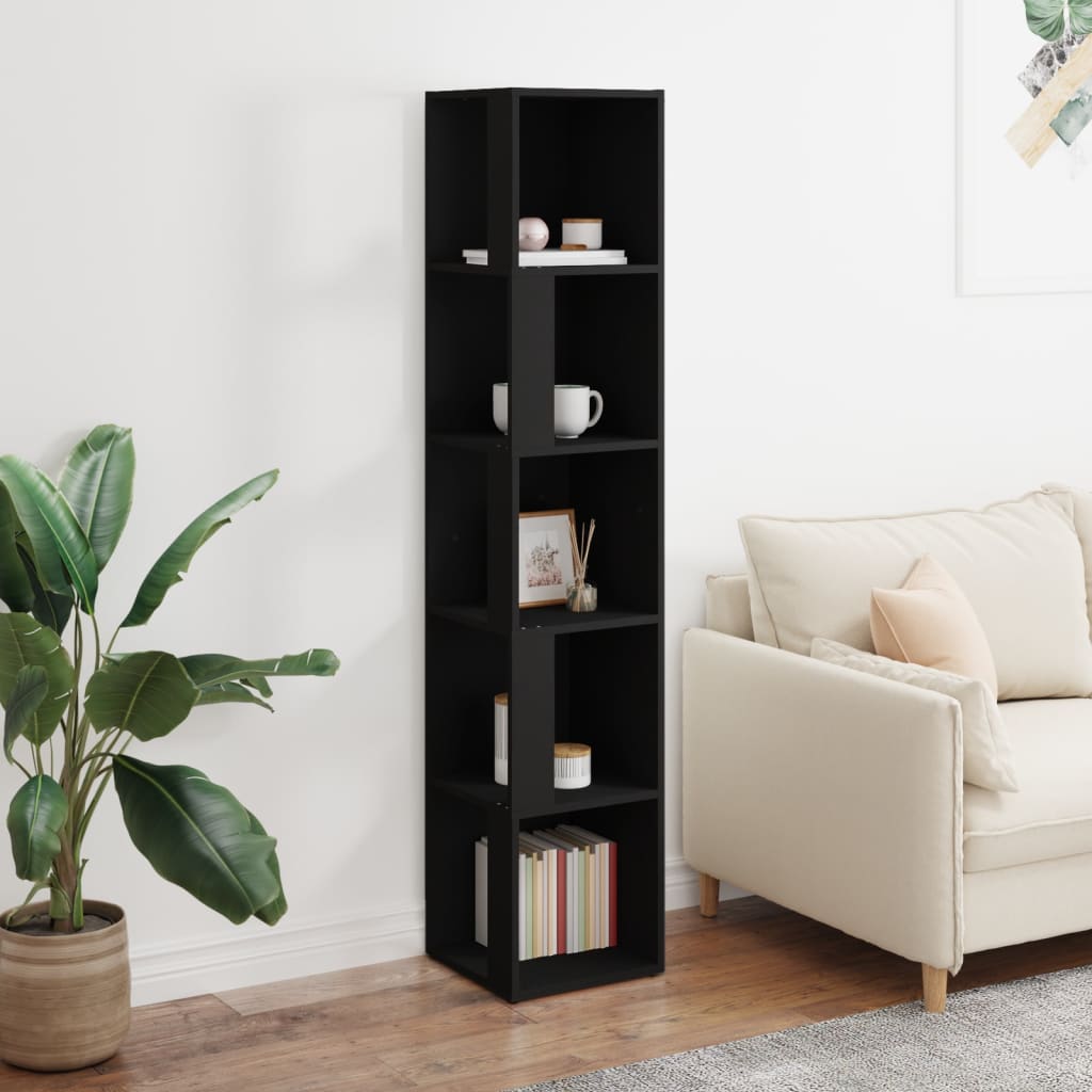 Modern Wooden 5-Tier Corner Bookcase Book Storage Cabinet Wood Shelving