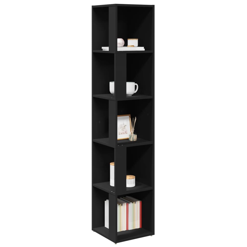Modern Wooden 5-Tier Corner Bookcase Book Storage Cabinet Wood Shelving