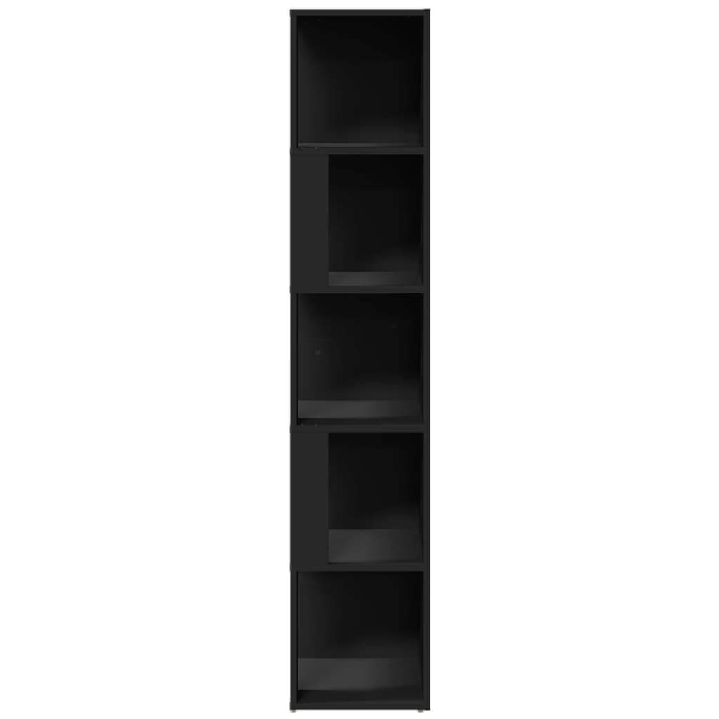 Modern Wooden 5-Tier Corner Bookcase Book Storage Cabinet Wood Shelving