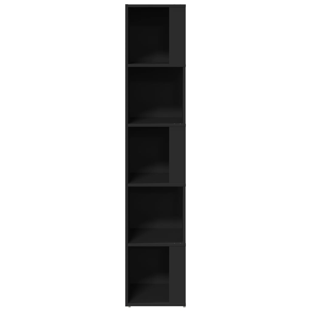Modern Wooden 5-Tier Corner Bookcase Book Storage Cabinet Wood Shelving