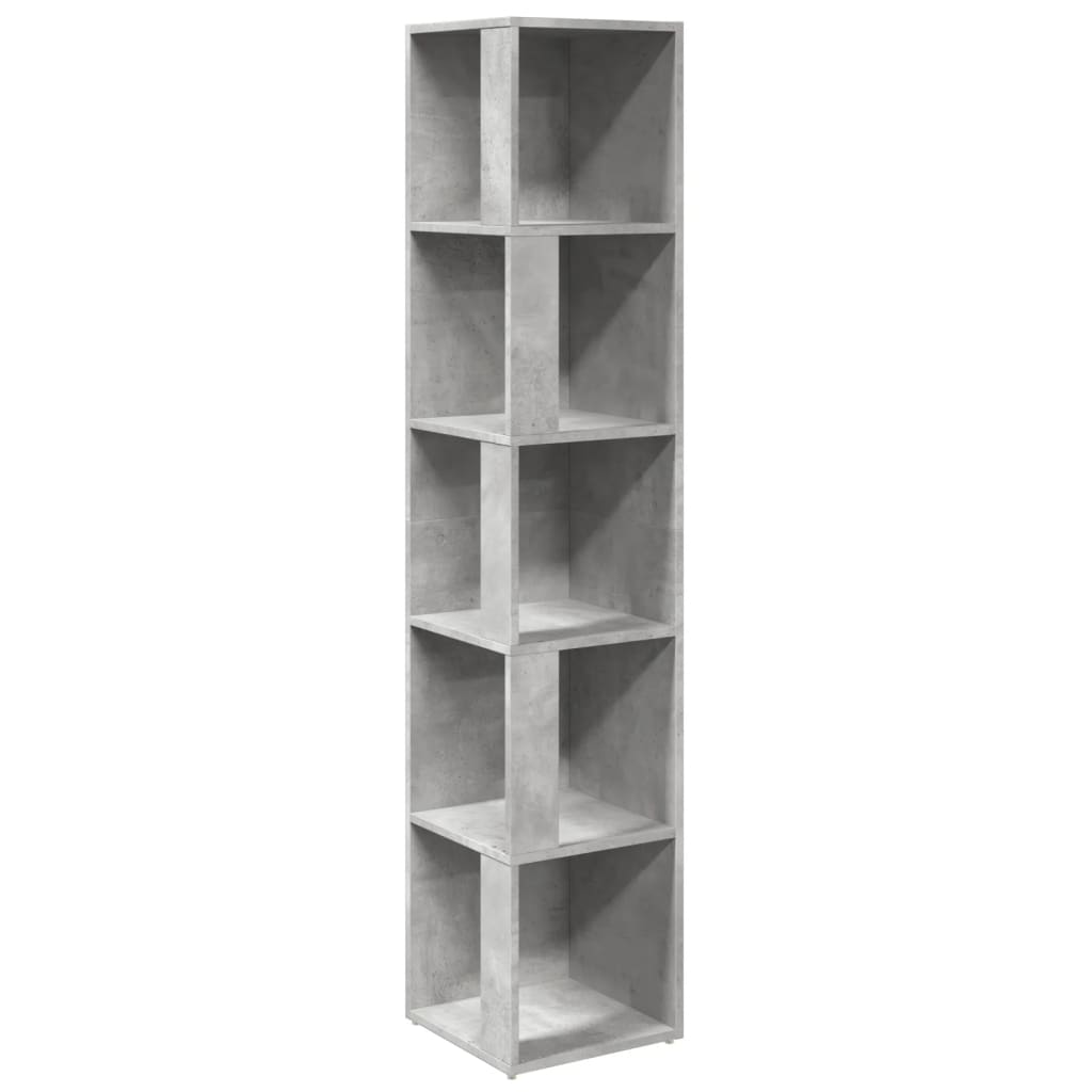 Modern Wooden 5-Tier Corner Bookcase Book Storage Cabinet Wood Shelving