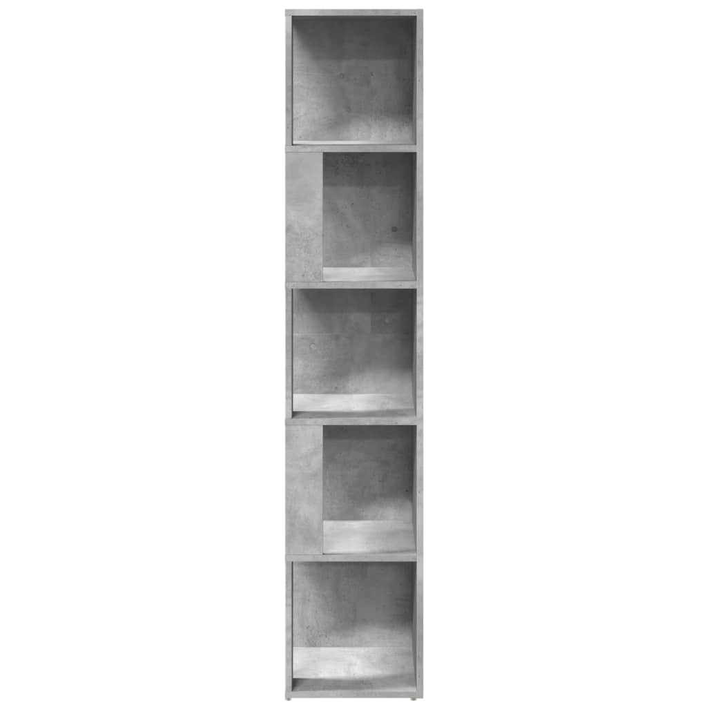Modern Wooden 5-Tier Corner Bookcase Book Storage Cabinet Wood Shelving