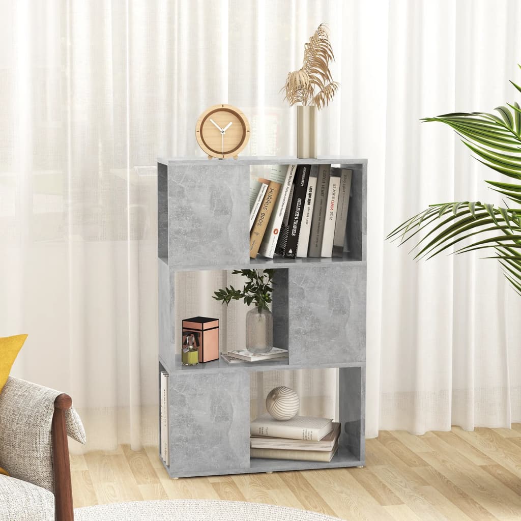 Book Cabinet Room Divider Concrete Grey 60x24x94 cm Engineered Wood