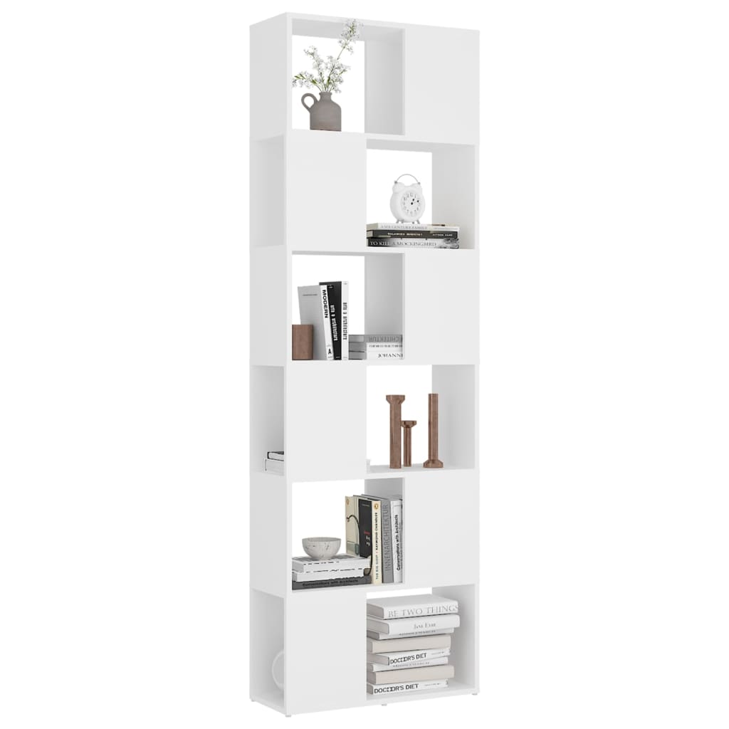 Modern Wooden Tall Open Bookcase Book Storage Cabinet Room Divider Wood