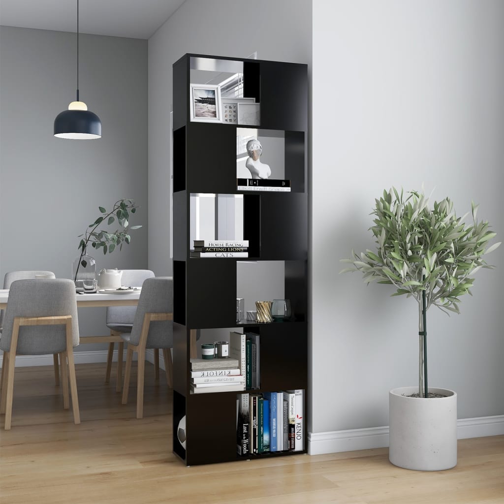 Modern Wooden Tall Open Bookcase Book Storage Cabinet Room Divider Wood