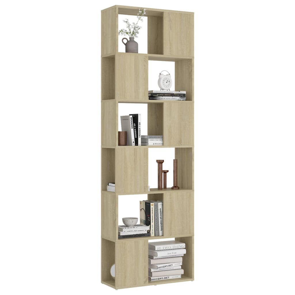 Modern Wooden Tall Open Bookcase Book Storage Cabinet Room Divider Wood